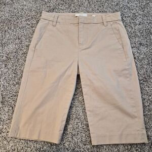 Vince Khaki Cotton Twill Bermuda Shorts Size 0 EUC